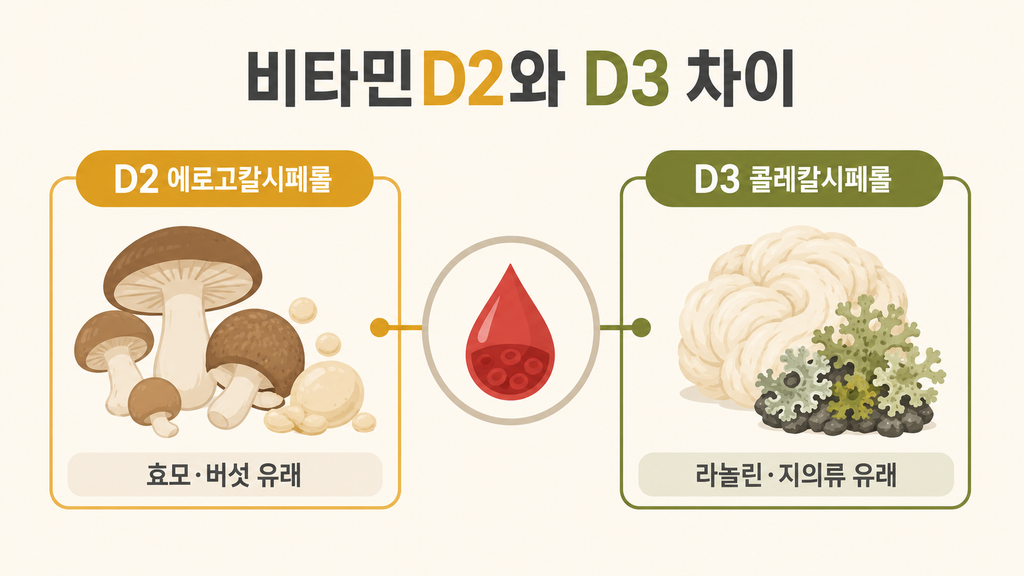 비타민D D2·D3와 원료 형태 고르는 법 설명 이미지