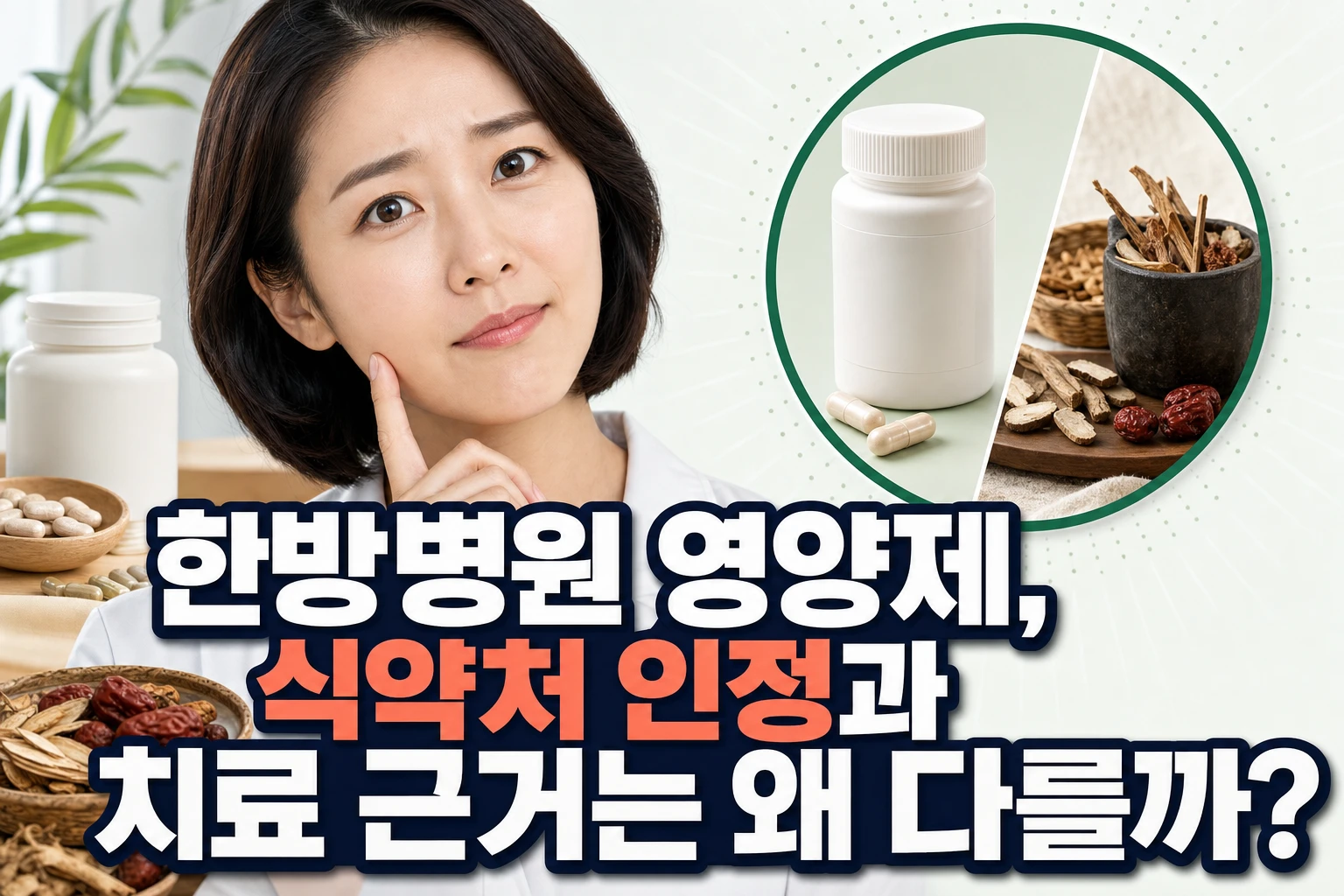 한방병원 영양제, 식약처 인정과 치료 근거는 왜 다를까?