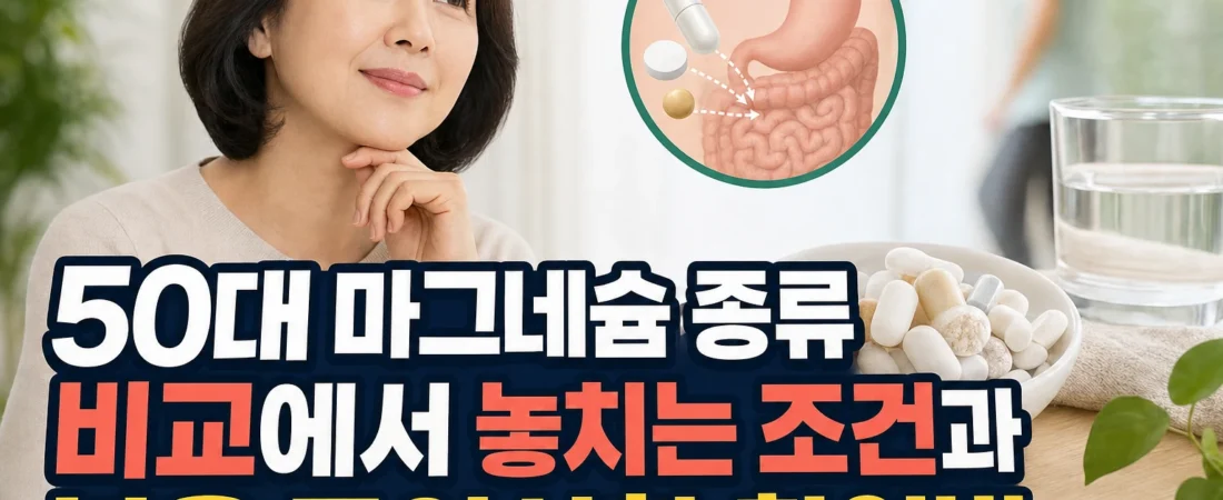 50대 마그네슘 종류 비교에서 놓치는 조건과 복용 주의사항 확인법