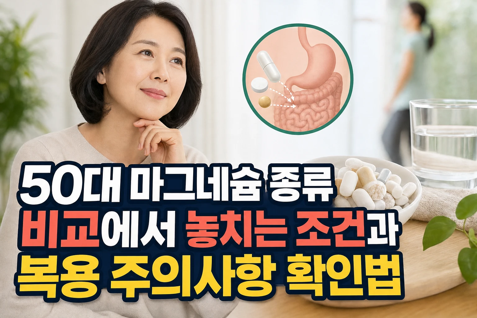 50대 마그네슘 종류 비교에서 놓치는 조건과 복용 주의사항 확인법