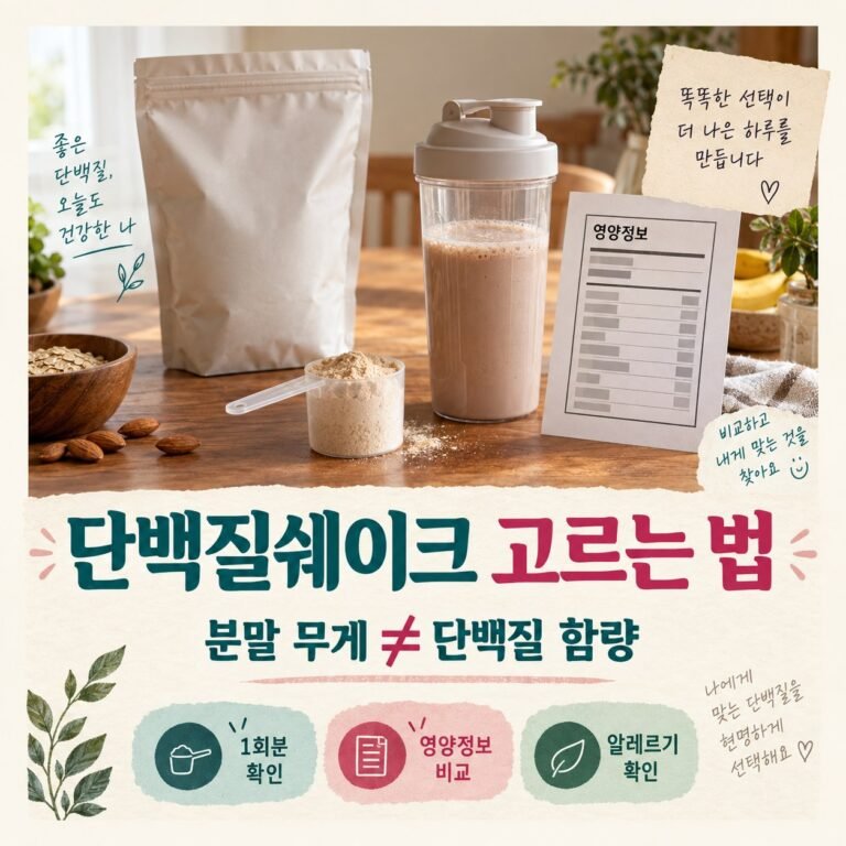 단백질쉐이크 고르는 법: 분말 무게와 단백질 함량 구분