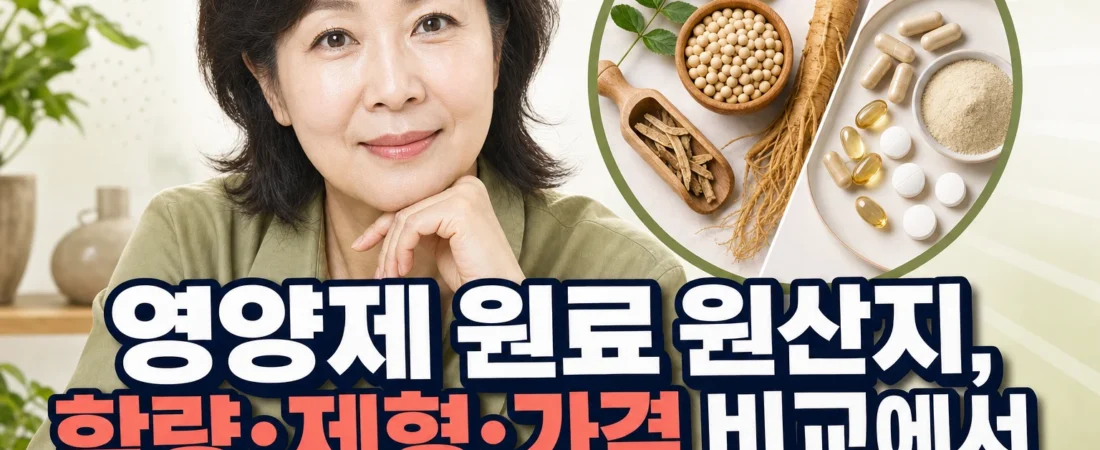영양제 원료 원산지, 함량·제형·가격 비교에서 놓치는 기준