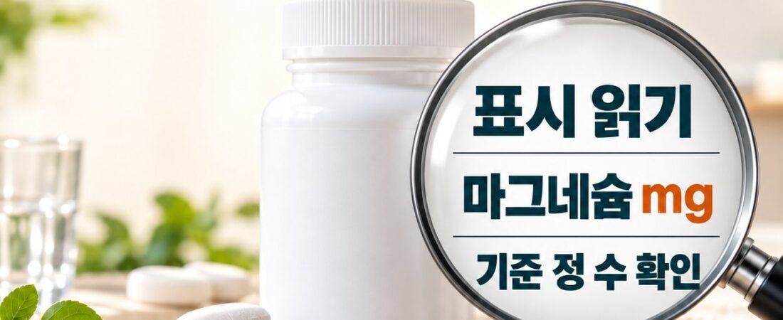 젖산마그네슘 함량 읽는 법: 원료량·마그네슘 mg·기준 정 수