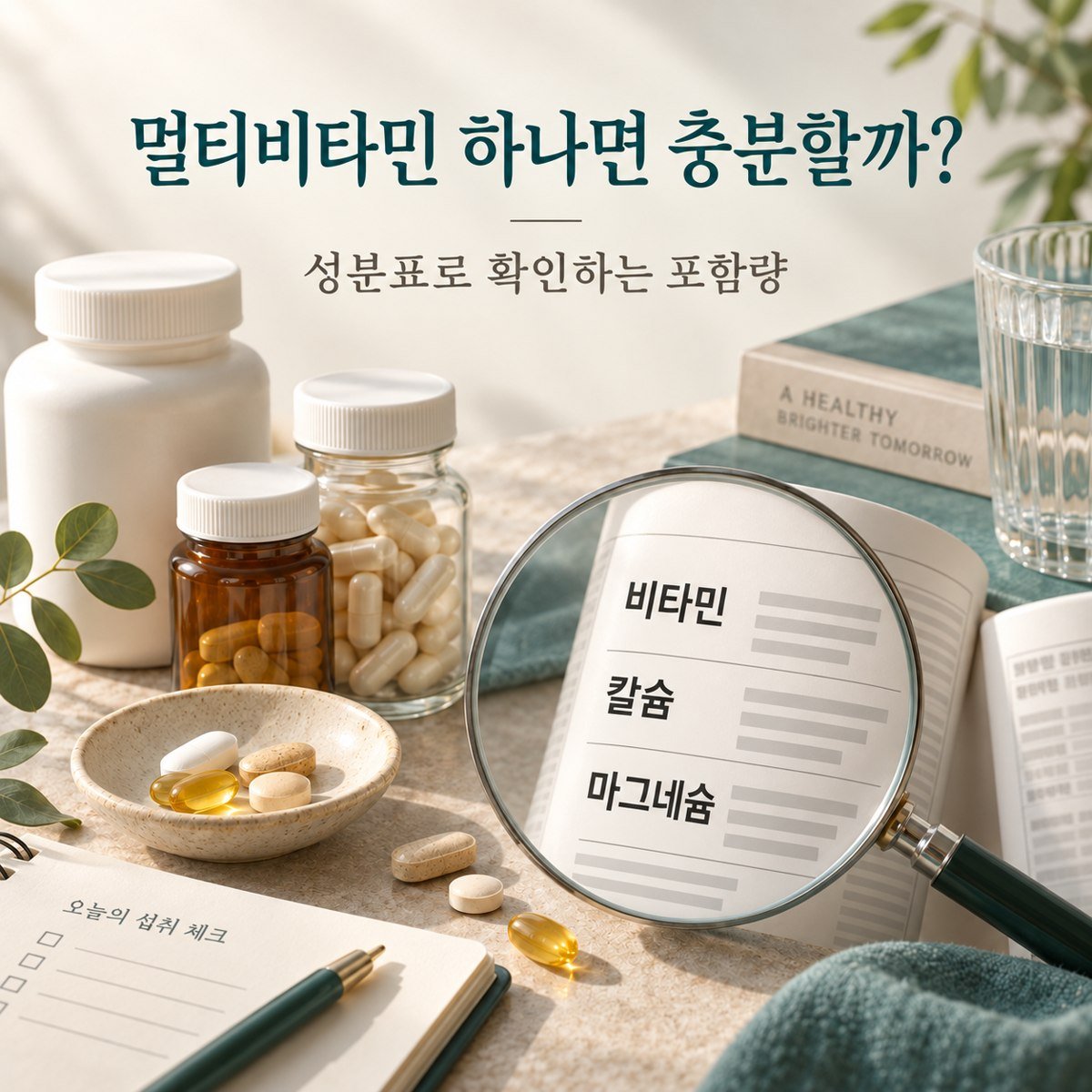멀티비타민의 칼슘과 마그네슘 함량 확인 방법